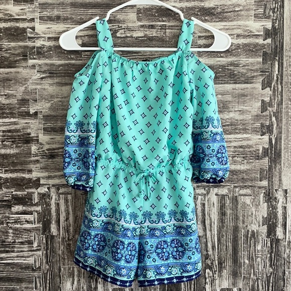 My Michelle Girls size Medium Romper Cold shoulder - Picture 1 of 7
